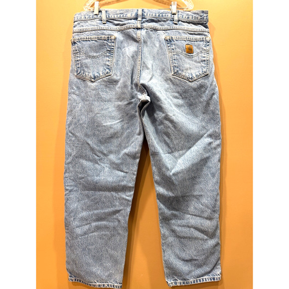 Vintage Carhartt Jeans Mens 42x30 Blue Denim Baggy Fit B160 STW - Picture 1 of 6